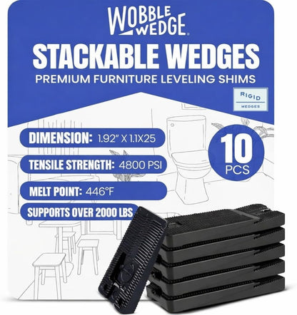 Wobble Wedge black stackable wedges 10 pack packaging with product display