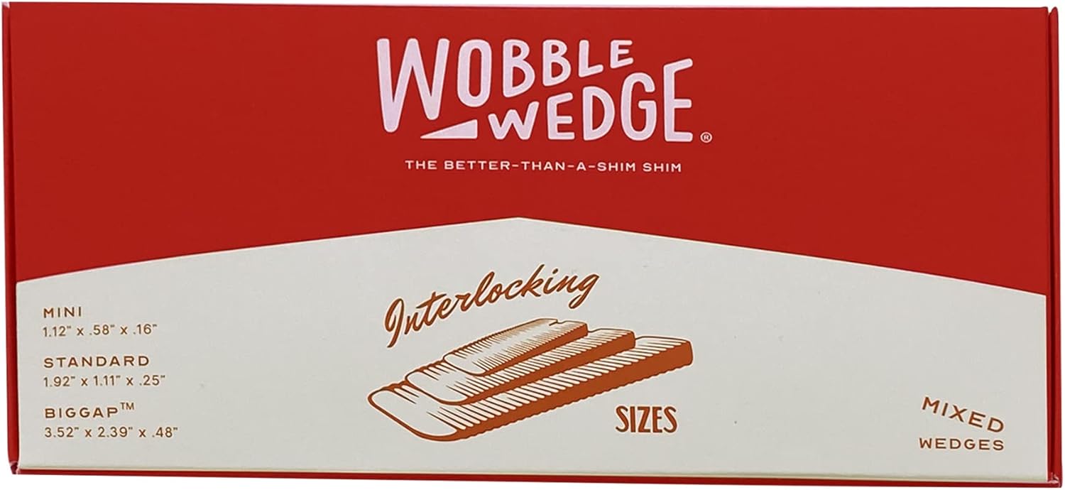 Wobble Wedge variety pack box in a red and white design showing different wedge sizes