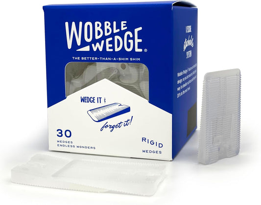 Translucent Wobble Wedge 30 pack packaging with clear wedges on a white background
