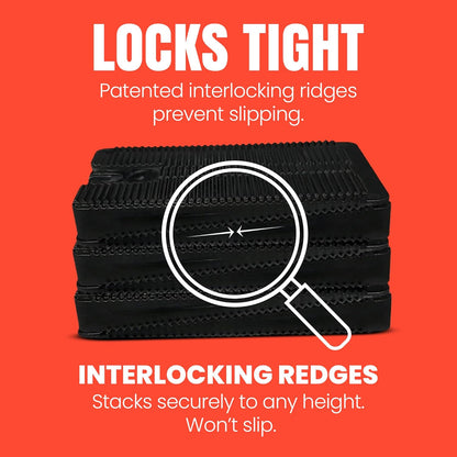 Stack of black interlocking ridges highlighting interlocking features.