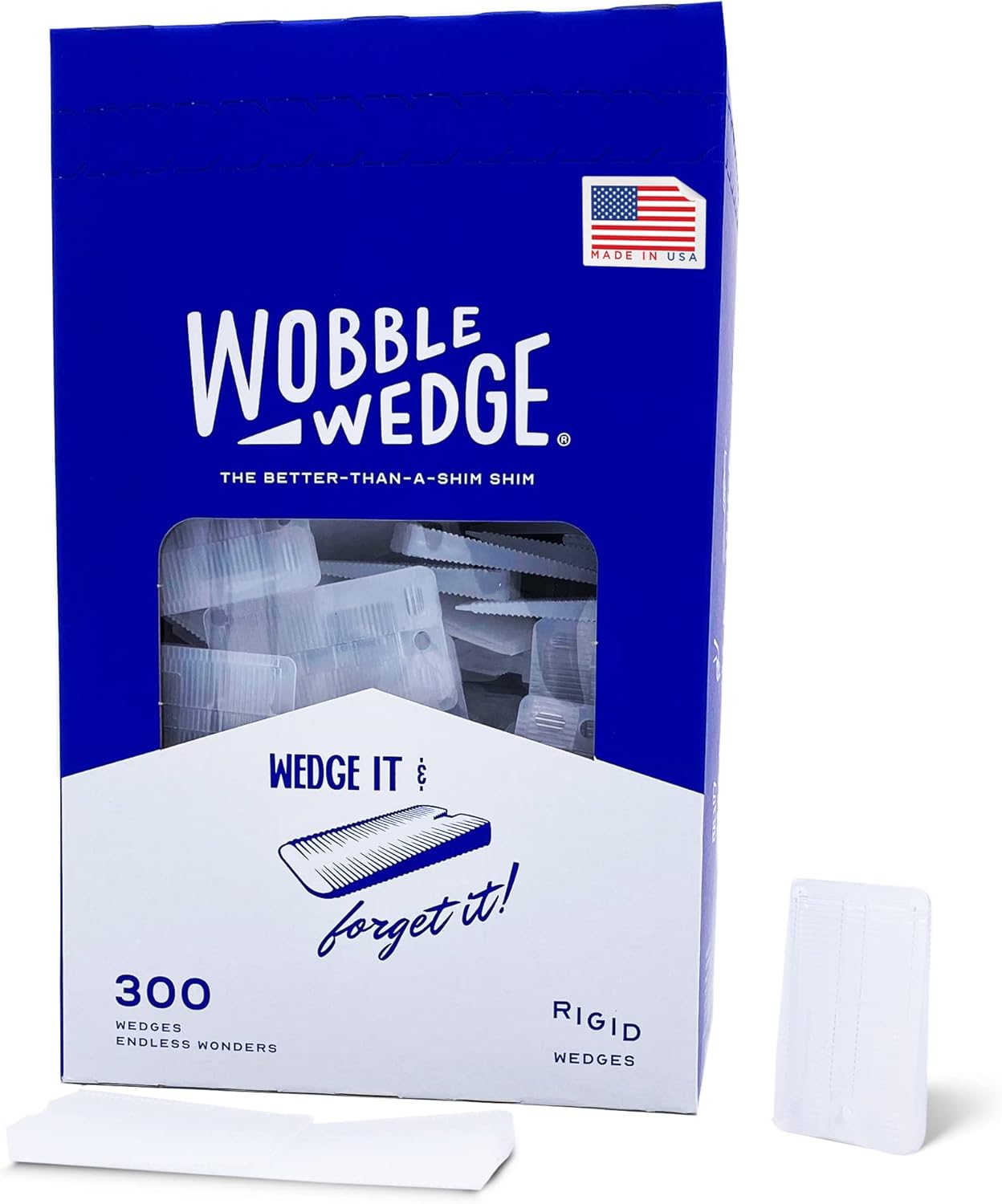 Translucent Wobble Wedge packaging with a white wedge on a white background