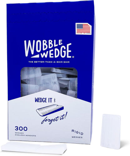 Translucent Wobble Wedge packaging with a white wedge on a white background