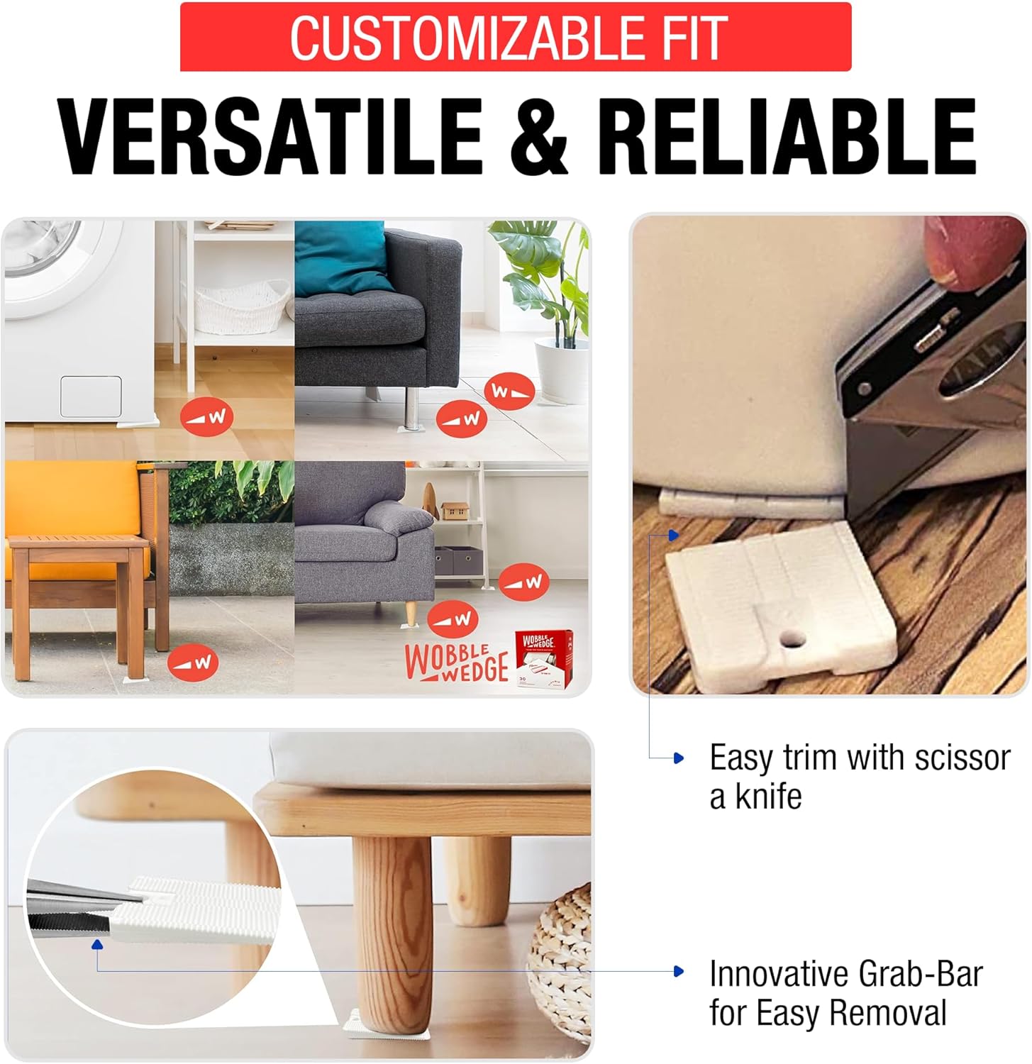 Wobble Wedge product with customizable fit and versatile use in different settings.
