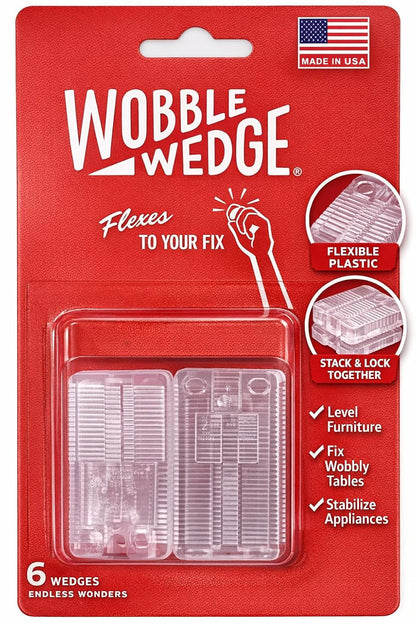 Wobble Wedge 6 pack clear wedges with red packaging