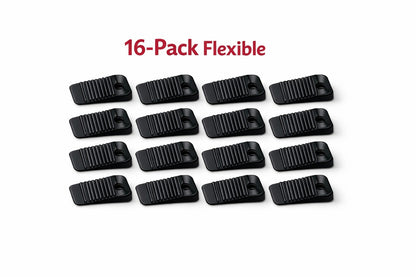 16-pack of clear flexible mini Wobble Wedges on a white background